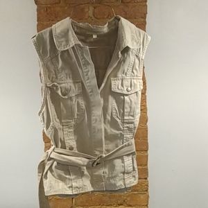 Khaki military style vest